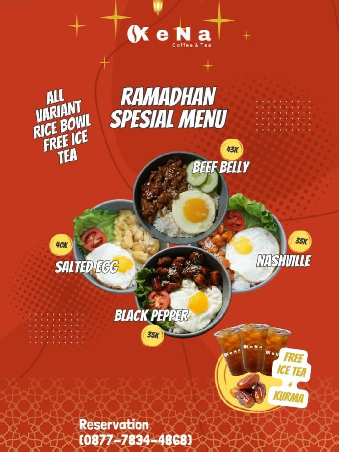 Ramadhan Spesial Menu Kena Samarinda: Rice Bowl Hemat Mulai 35K Free Ice Tea & Kurma!