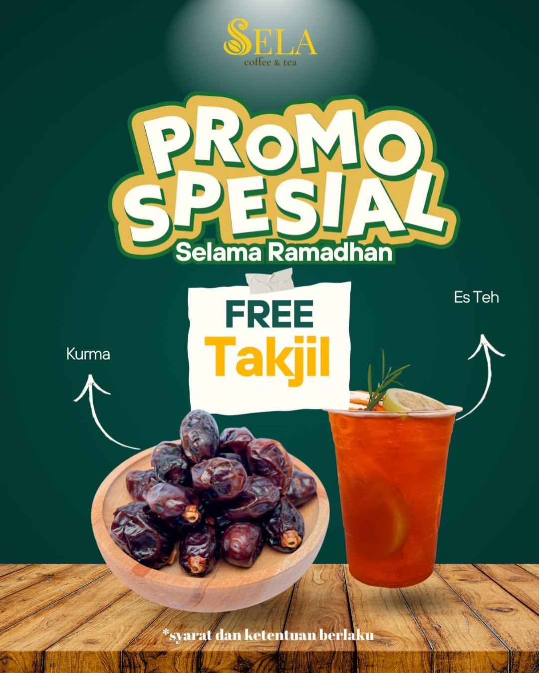 Bukber di Sela Coffee & Tea: Beli Menu Favorit, Gratis Takjil Kurma & Es Teh!