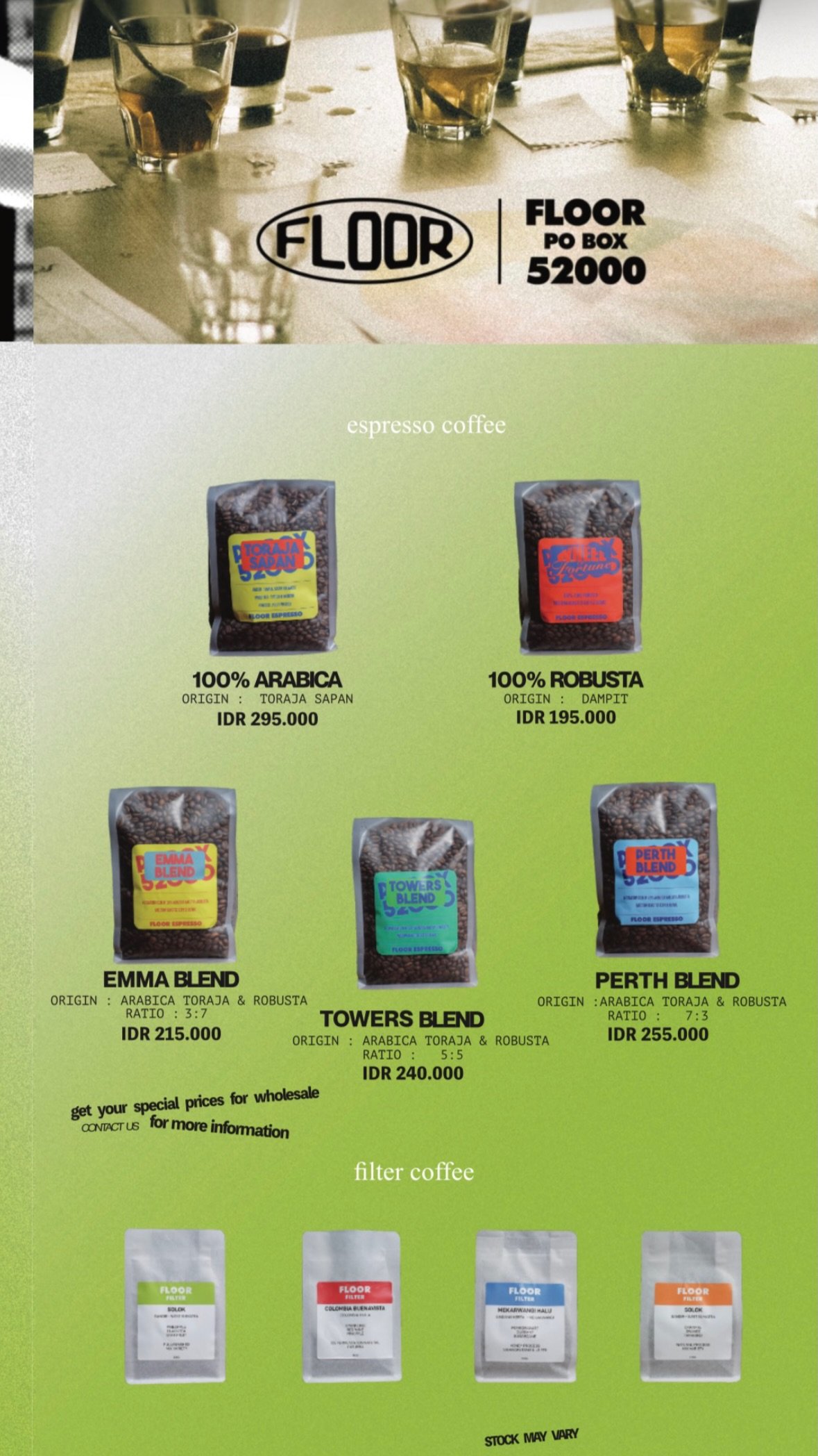 Menu Roastery